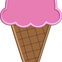 Ice Cream Cone Applique Machine Embroidery Design