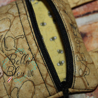 ITH Bee Honeycomb Purse  Stipple Quilting Stitch zipper bag