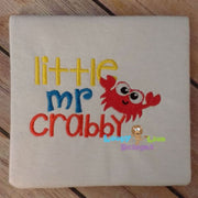 Little Mr Crabby Applique Embroidery Design
