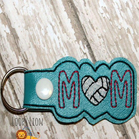 Volleyball Mom Snap Key Fob