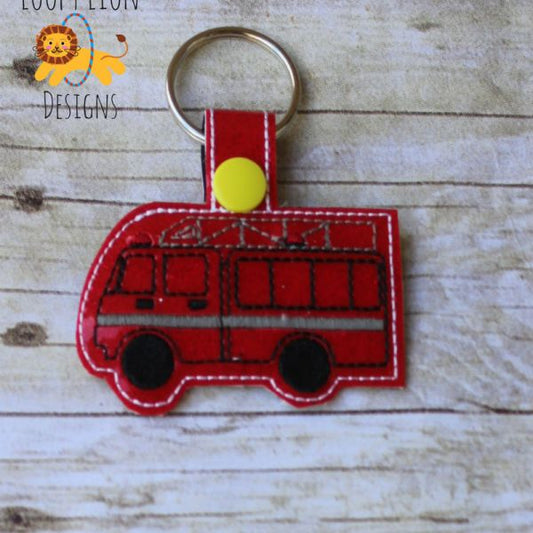 Firetruck Snap Key Fob