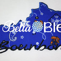 Kentucky State Applique with Bourbon Signature Saying