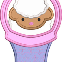 Easter Lamb Sheep in Basket Applique Machine Embroidery design