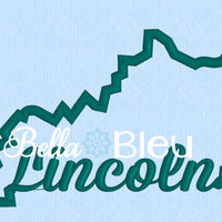 State of Kentucky & Lincoln signature applique machine embroidery design