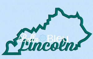 State of Kentucky & Lincoln signature applique machine embroidery design