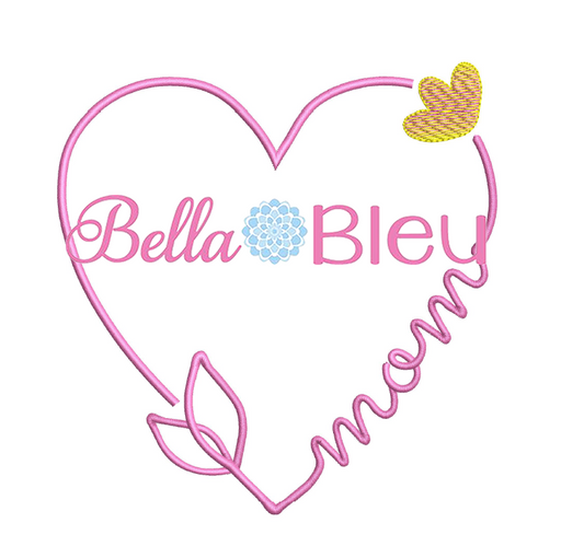 Mom Mother's Day Heart Outline