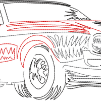 Mustang Fastback muscle Car embroidery design