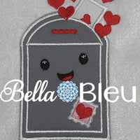 Valentines Mailbox with Love Letters Machine Applique Embroidery Design