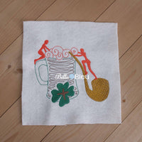 Saint St Patrick's Day Beer Friends  Colorwork Machine Embroidery Design