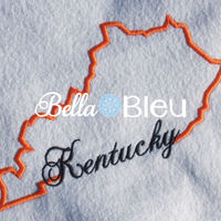 Kentucky State Outline Embroidery design with Kentucky signature saying