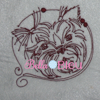 Redwork Terrier Dog 3 Machine Embroidery Design