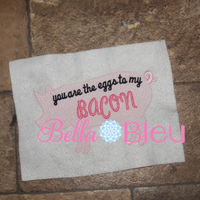 Sketchy You're the Eggs to my bacon Kitchen Pig machine embroidery design