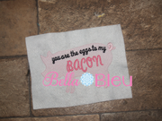 Sketchy You're the Eggs to my bacon Kitchen Pig machine embroidery design