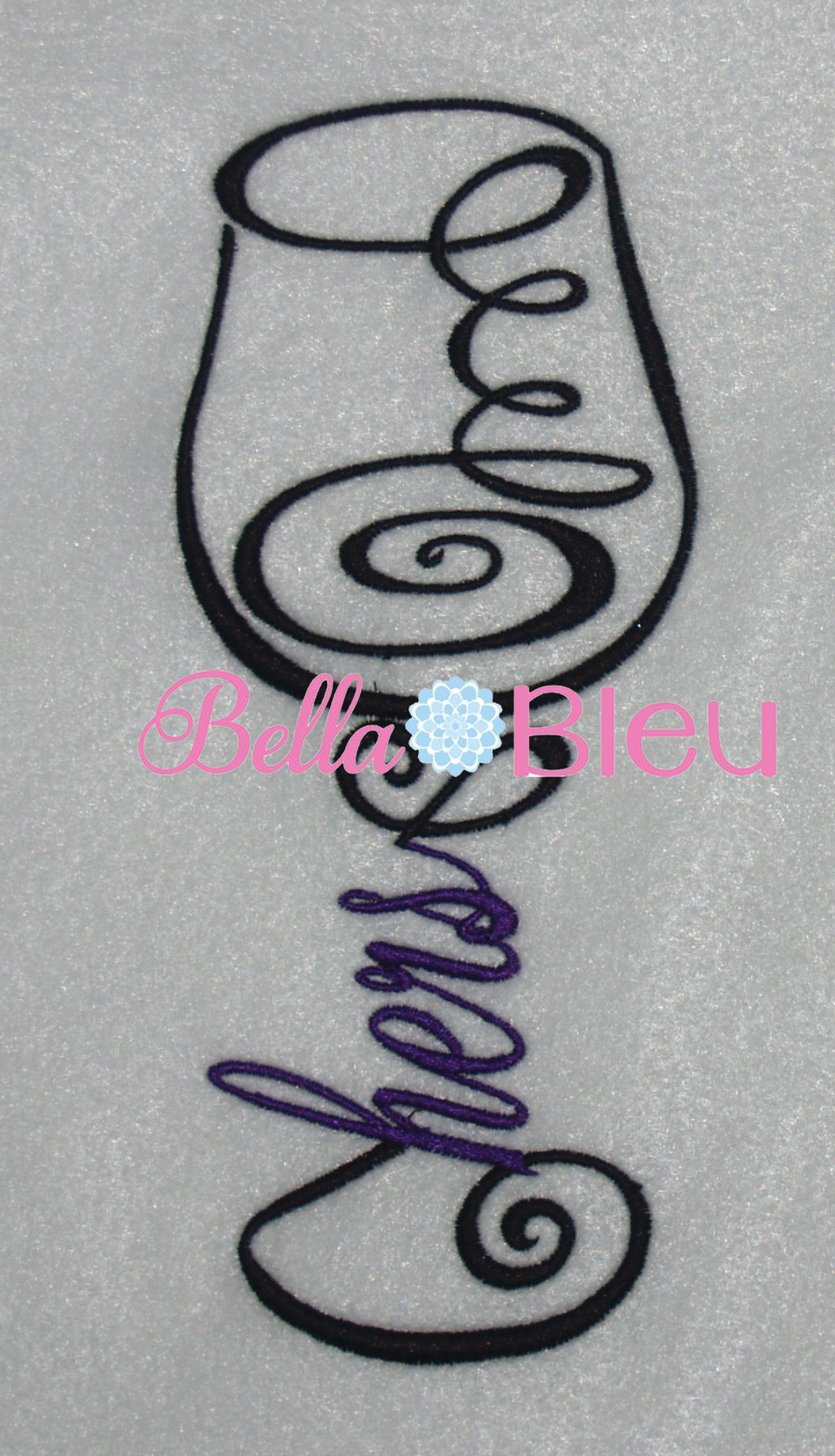 Hers Wedding Wine Glass Machine Embroidery Design