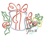 Christmas Packages Swirl Machine Embroidery Design