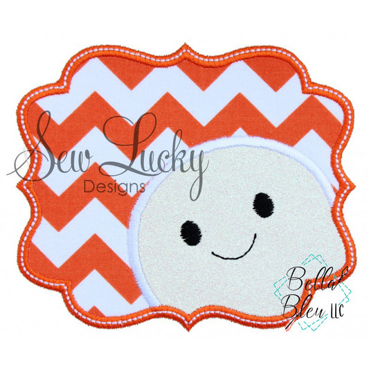 Peek a book Ghost Boy Halloween Applique