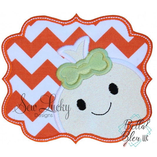 Peek a book GhostGirl Halloween Applique