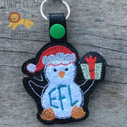 Christmas Penguin ITH Key fob