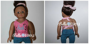 ITH In the Hoop Girl Doll 18" Doll Halter top shirt