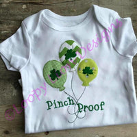St Patricks Shamrock Balloons Applique Embroidery Design
