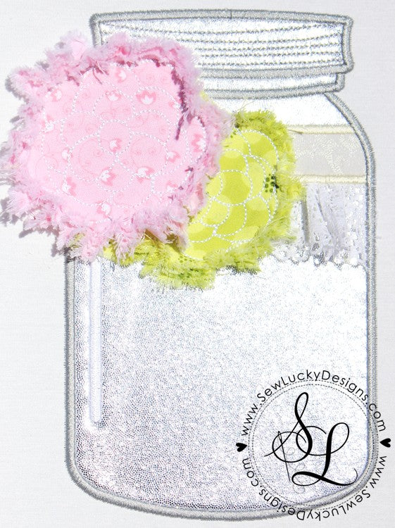 ITH Shabby Flower Applique