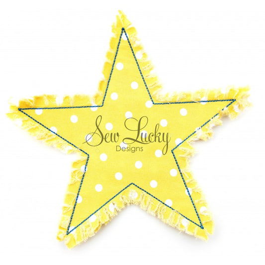 Raggy Star bean stitch applique