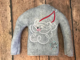 ITH Elf Christmas Santa Face Sweater Shirt machine embroidery design