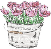 Tulip Bucket Flower Scribble