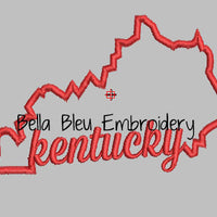 State of Kentucky with Signature Kentucky baseball hat cap machine embroidery design