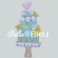 Sketchy Wedding Cake Exclusive to BBE Machine Embroidery Design