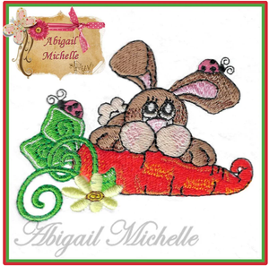 Country Carrot Bunny for Machine Embroidery