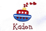 Valentine Tug Boat Applique Embroidery Designs Design Monogram