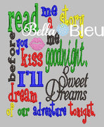 Reading Pillow Quote Kiss Me Goodnight Adventure Quote words Saying for Reading pillows