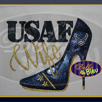 Sexy Armed Forces Airforce Stiletto Heels Applique Embroidery Designs Design