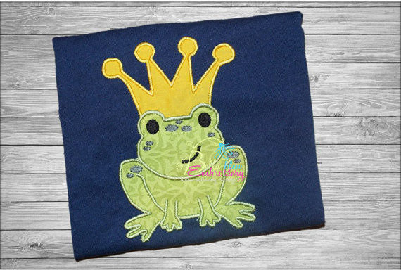 Prince Charming Frog Applique Embroidery Designs Design