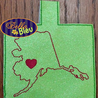 ITH In the hoop Alaska State Key Luggage tag keyfob machine embroidery design