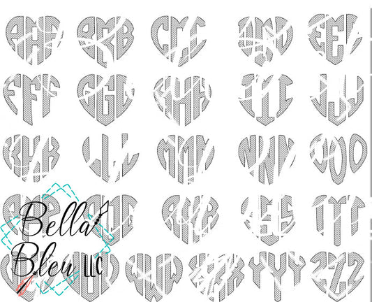 BX Heart Monogram Font