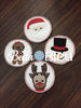 ITH In the Hoop Christmas Coaster Set Santa, Gingerbread girl, snowman and reindeer Set of 4
