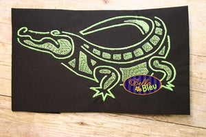 Mardi Gras Alligator Croc Gator Filled Embroidery Design