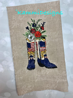 Scribble Flowers in American Cowboy Boot