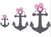 Anchor with Bow Fill Embroidery Design