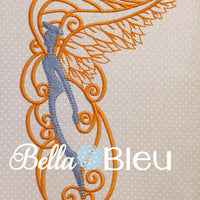 Beautiful Swirly Angel with Wings Machine Embroidery Design