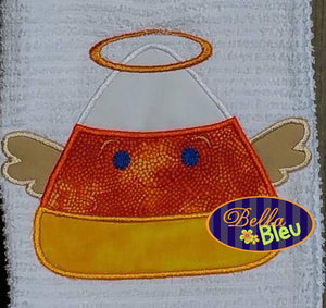 Halloween Angel with Halo Candy Corn Machine Applique Embroidery Design