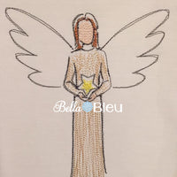 Stunning Angel with Star Colorwork Machine Embroidery Design