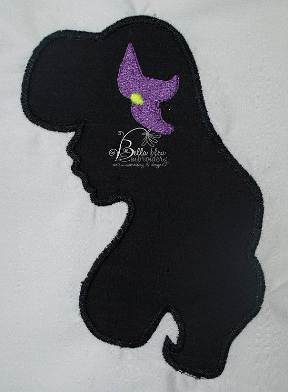 Mermaid Princess Silhouette Applique Embroidery Designs Design