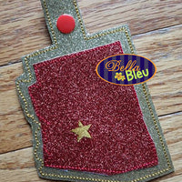 ITH In the Hoop State of Arizona Key fob Luggage tag machine embroidery design