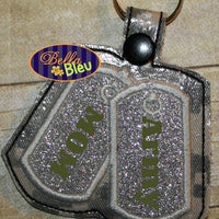 ITH in the hoop Army Armed Forces Key Fob Luggage Tag Keychain machine embroidery