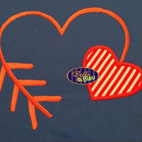 Valentines Applique Heart Arrow Arrows Embroidery Design