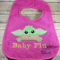 Inspired Baby Yoda Applique machine embroidery design