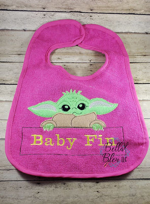 Inspired Baby Yoda Applique machine embroidery design